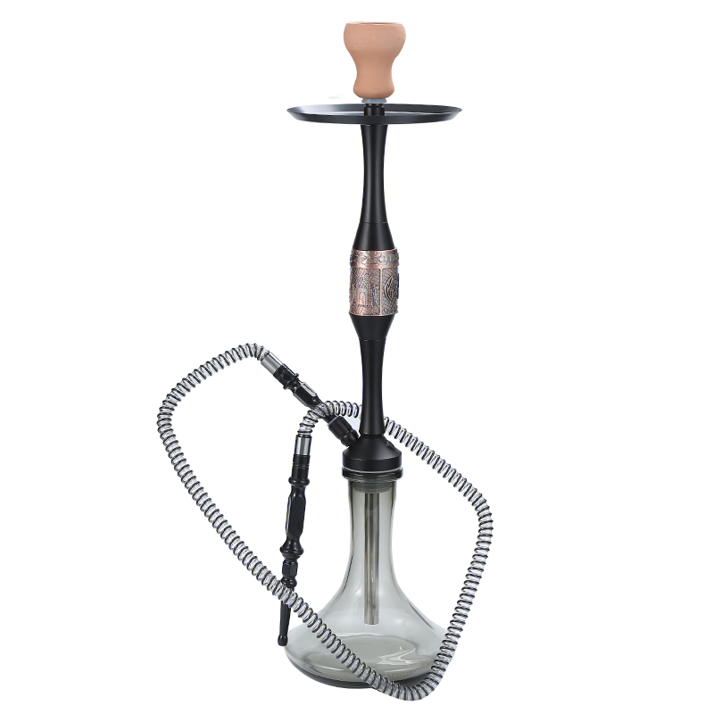Hookah Set 22" Aluminum Shisha with Everything Accessories Glass Vase